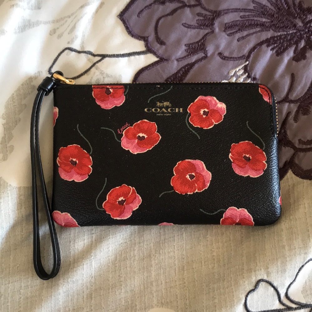 Coach floral wristlet